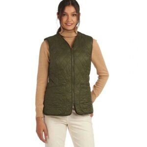 NWT Barbour Hornbeam Liner, Olive/Dark Brown | Size US 8 / UK 12